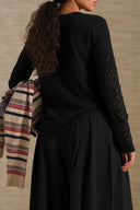 BLACK CROCHET KNIT TOP