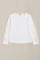 WHITE CROCHET KNIT TOP