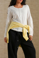 WHITE CROCHET KNIT TOP
