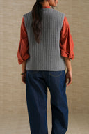 GREY MOSAIC KNIT CARDIGAN