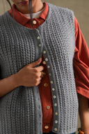 GREY MOSAIC KNIT CARDIGAN