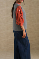 GREY MOSAIC KNIT CARDIGAN