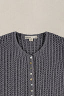 GREY MOSAIC KNIT CARDIGAN