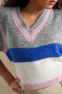 GREY BLUE WEEKEND KNIT SWEATER