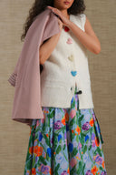 WHITE HEART CLUB CARDIGAN