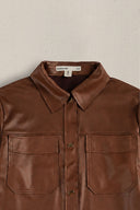 BROWN SADDLE POCKET TOP