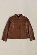 BROWN SADDLE POCKET TOP