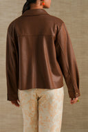 BROWN SADDLE POCKET TOP