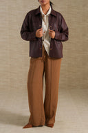 BURGUNDY SADDLE POCKET TOP