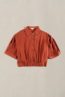 RUST ARCHITECT SHACKET BLOUSE