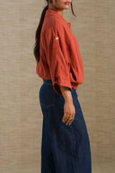 RUST ARCHITECT SHACKET BLOUSE