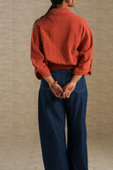 RUST ARCHITECT SHACKET BLOUSE