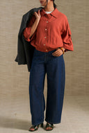 RUST ARCHITECT SHACKET BLOUSE