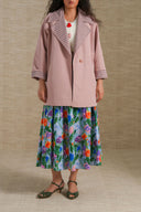 PINK CONTRAST COLLAR COAT