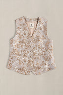 BEIGE JACQUARD FLORAL VEST
