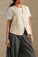 PINK JACQUARD FLORAL VEST