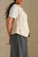 PINK JACQUARD FLORAL VEST
