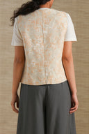 PINK JACQUARD FLORAL VEST