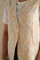 PINK JACQUARD FLORAL VEST