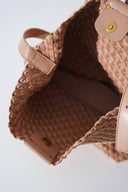 TAN PALM WEAVE TOTE