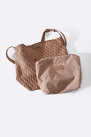 TAN PALM WEAVE TOTE