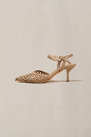 TAUPE SHELL POINT HEELS