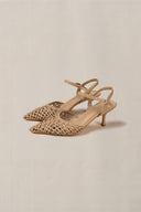 TAUPE SHELL POINT HEELS