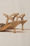 TAUPE SHELL POINT HEELS