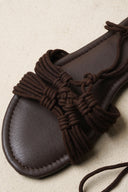 CHOCOLATE CAPRI WOVEN SLIDES
