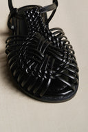 BLACK SUNWOVEN SANDALS