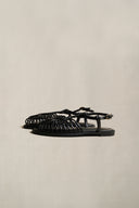 BLACK SUNWOVEN SANDALS