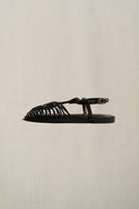 BLACK SUNWOVEN SANDALS
