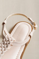 CREAM SUNWOVEN SANDALS