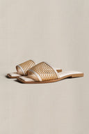 OFF WHITE MESH SQUARE TOE SLIDE