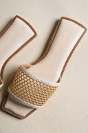 OFF WHITE MESH SQUARE TOE SLIDE