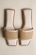 OFF WHITE MESH SQUARE TOE SLIDE