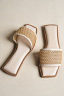 OFF WHITE MESH SQUARE TOE SLIDE