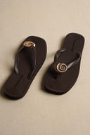 BROWN SEASHELL SLIPPERS