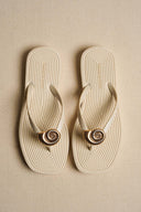 OFF WHITE SEASHELL SLIPPERS