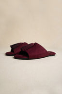 PLUM TROPIC TASSEL SLIDES