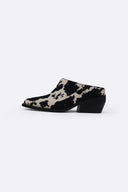 BLACK COW LEATHER BOOT MULES