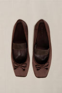 BROWN DUSK SATIN PUMPS