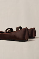 BROWN DUSK SATIN PUMPS
