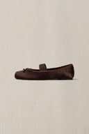 BROWN DUSK SATIN PUMPS