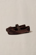 BROWN DUSK SATIN PUMPS